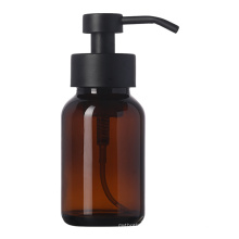 Wholesale 250ml amber glass lotion dispenser bottle with pump in stock